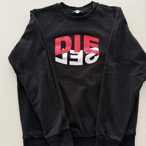 Diesel Black Crewneck with Red and White Logo